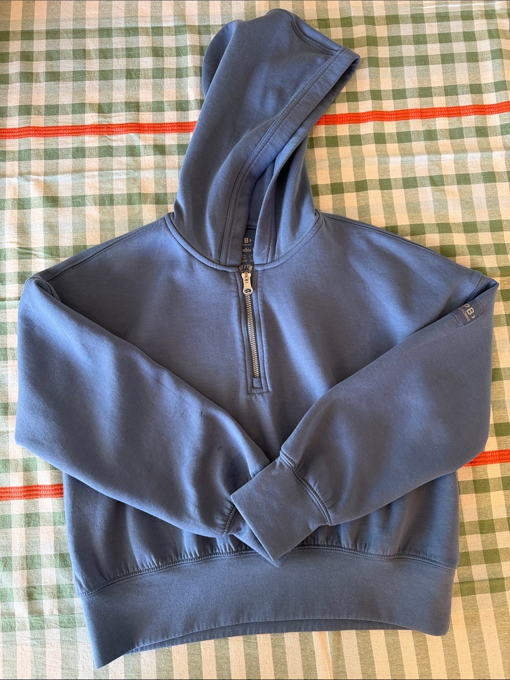 abercrombie kids Blue Half-Zip Hooded Sweatshirt